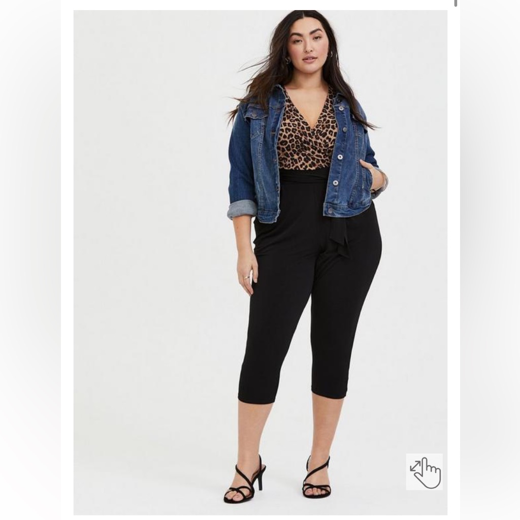 Torrid Studio Knit Leopard Print Jumpsuit Size 2x Nwt